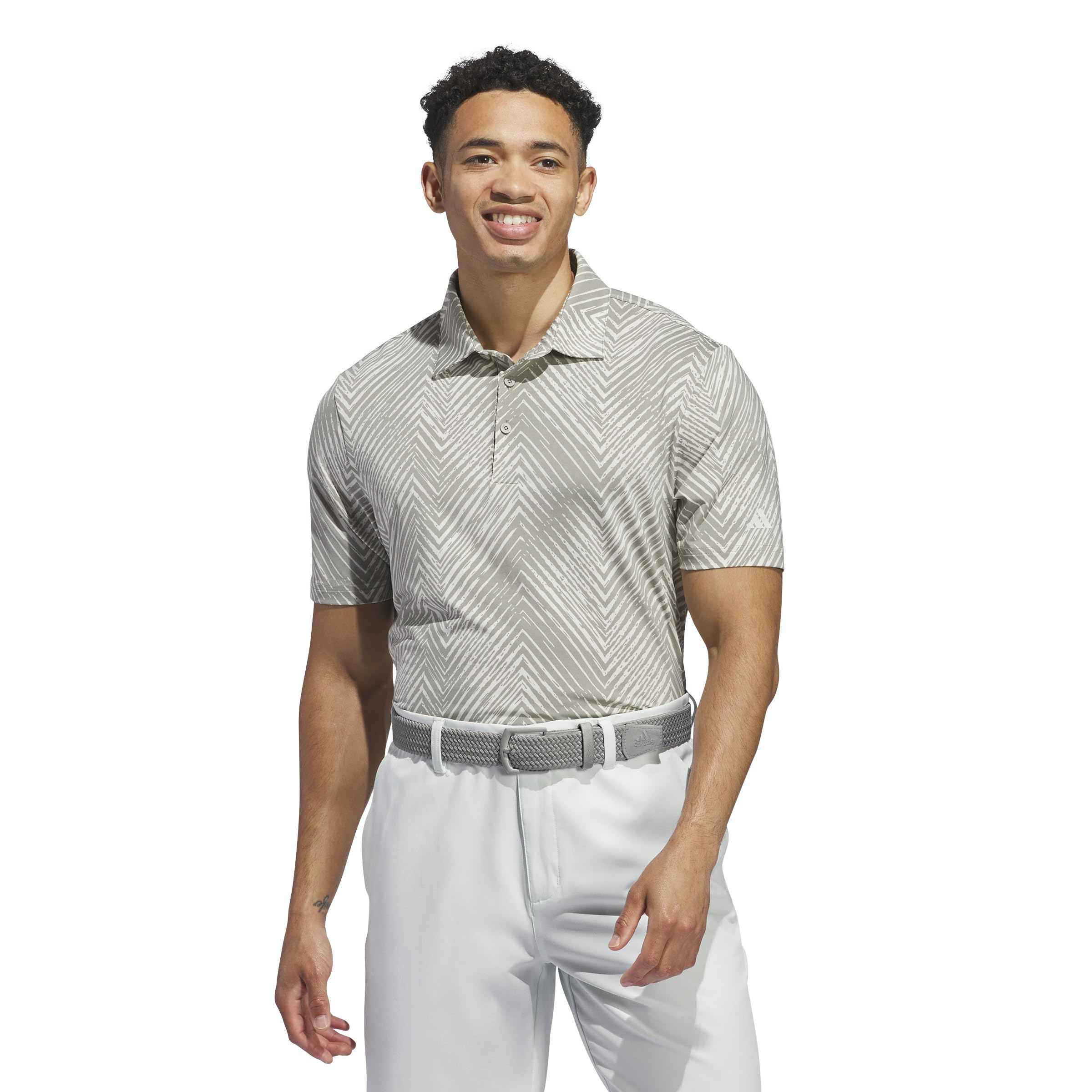 

Поло adidas Golf Ultimate365 All Over Print Short, цвет Silver Pebble/Silver Pebble