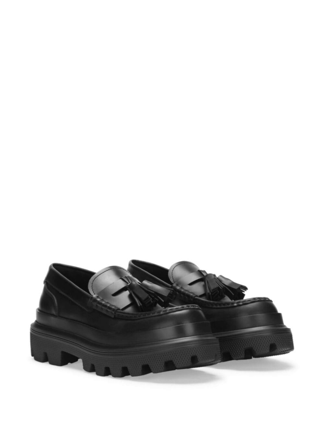 Dolce & Gabbana лоферы на массивной подошве, черный — фото 2