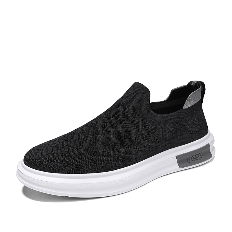 Мужские повседневные кроссовки low top с амортизацией, увеличение роста, легкие Jeep, черный серый — фото 4