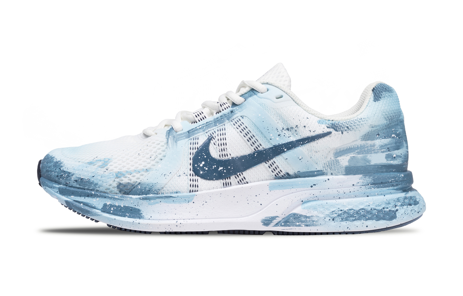 Беговые кроссовки Run Swift 2 устойчивые к истиранию дышащие низкие унисекс white blue Nike, синий — фото 3
