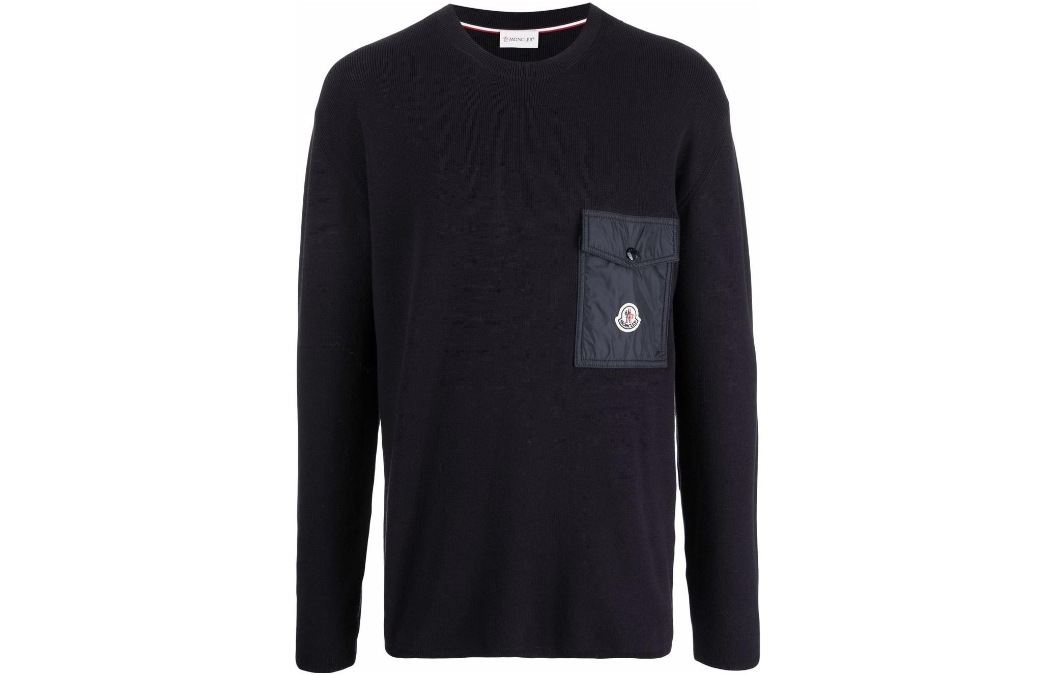 

Ребристый джемпер с логотипом Moncler, Marine Blue