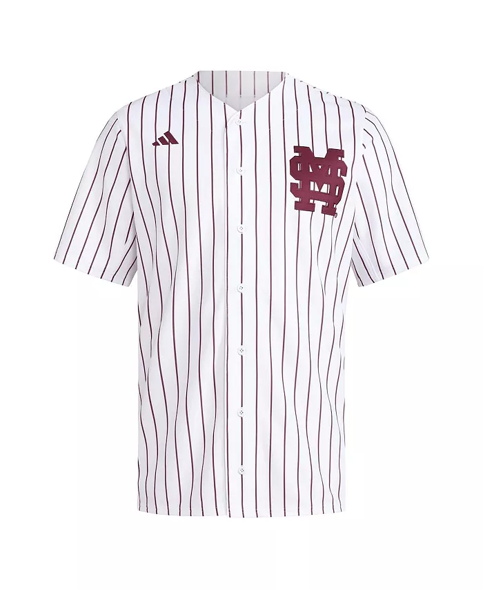 Мужская белая бейсбольная майка-реплика Mississippi State Bulldogs adidas — фото 2