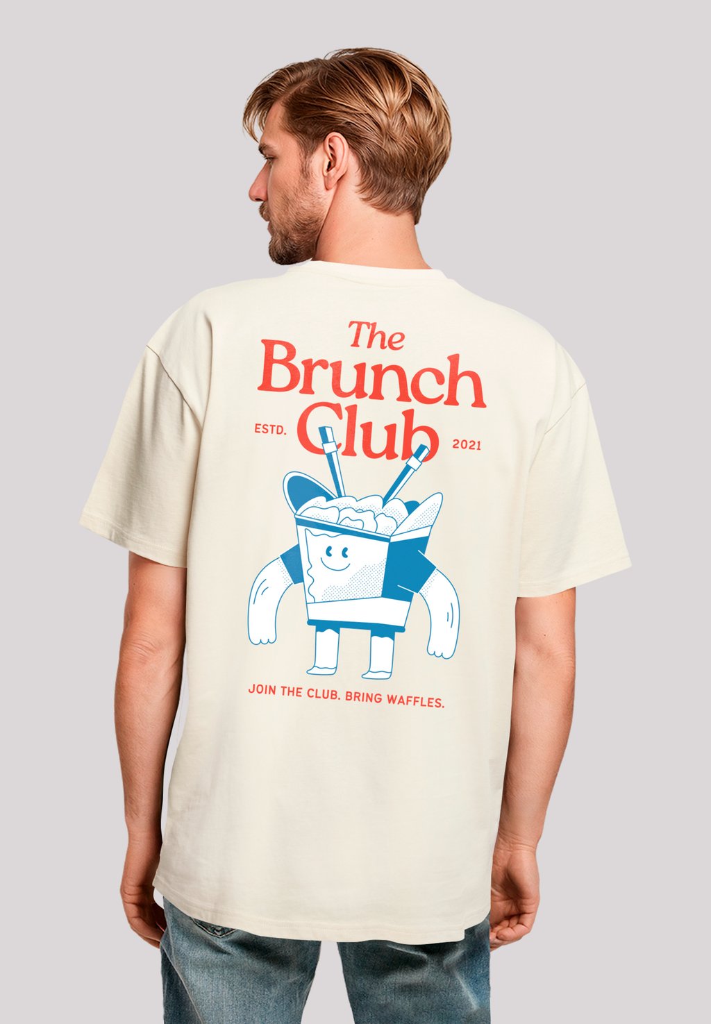 

Футболка с принтом THE BRUNCH CLUB F4NT4STIC, песочный