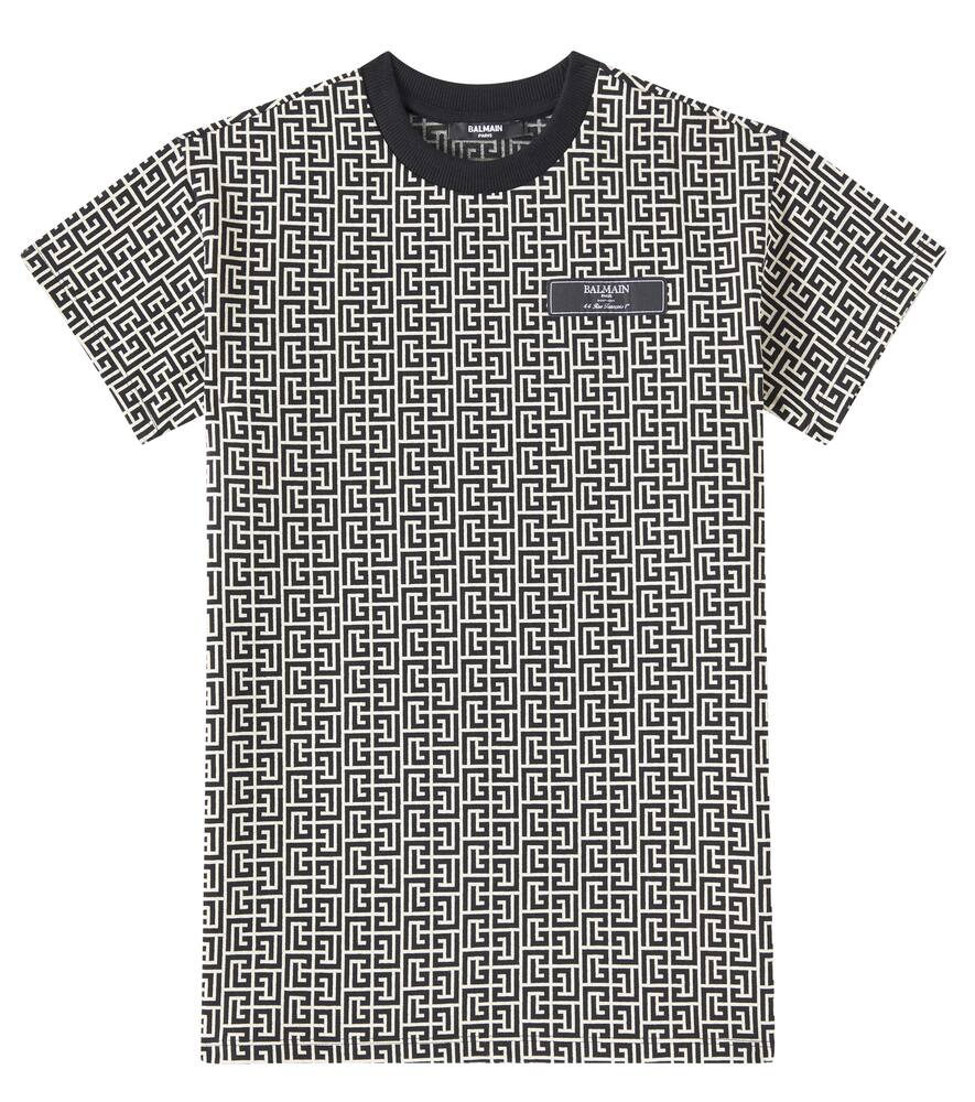 

Хлопковое джерси платье Balmain Kids, Cream-Colour/Black