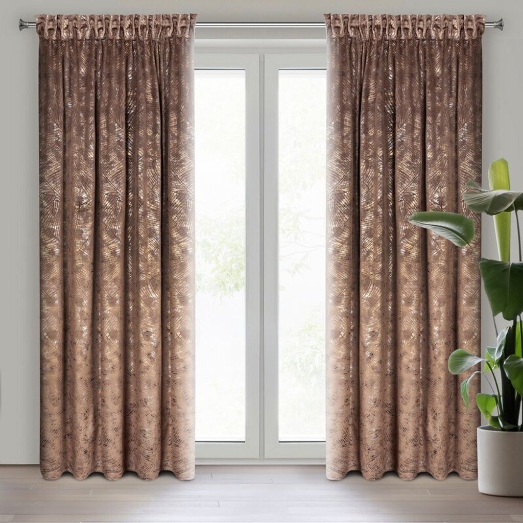 

Штора TULIA черная SZ 135x270 см, лента с рюшами Eurofirany, коричневый