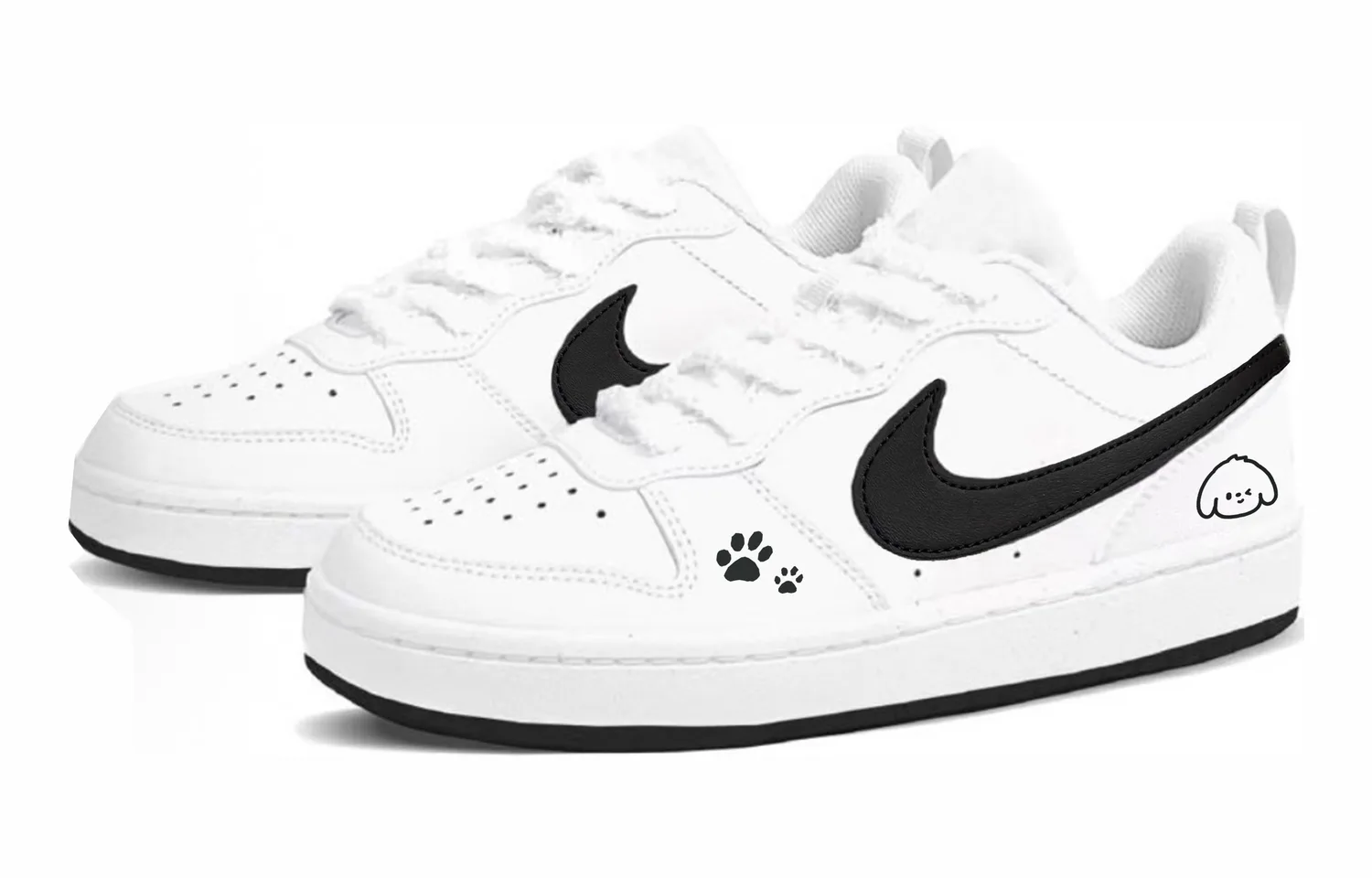 Nike Court Borough Low Top Skateboard Shoes Black Unisex — фото 4