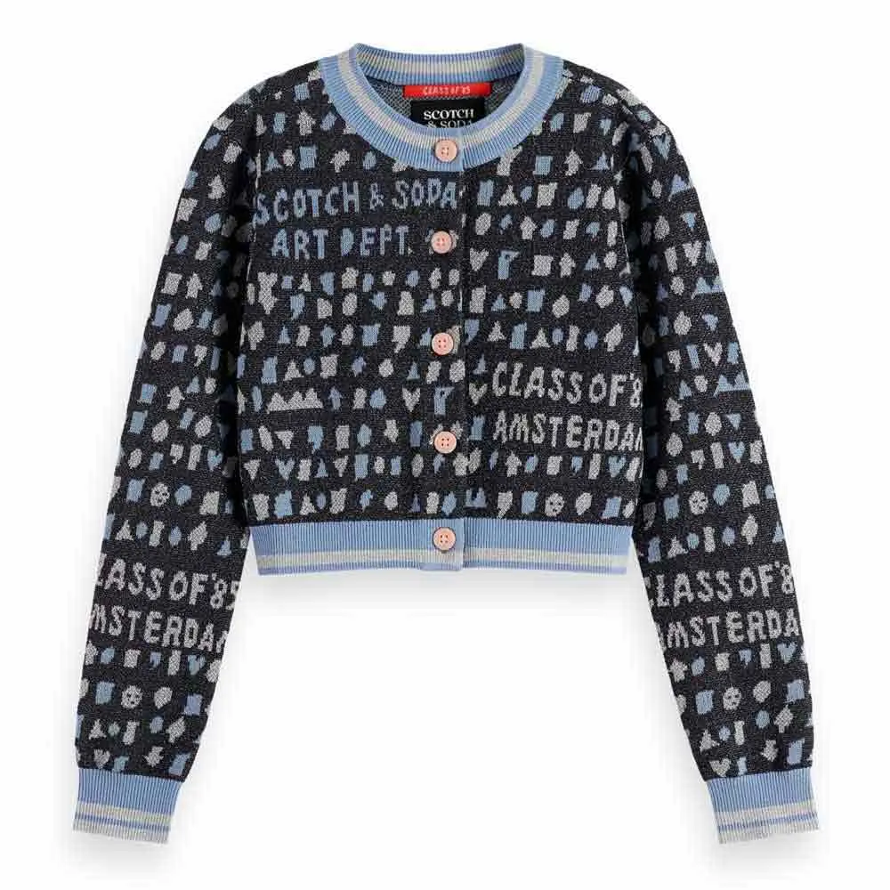 

Кардиган Scotch & Soda Slim Fit Cropped Jacquard, черный