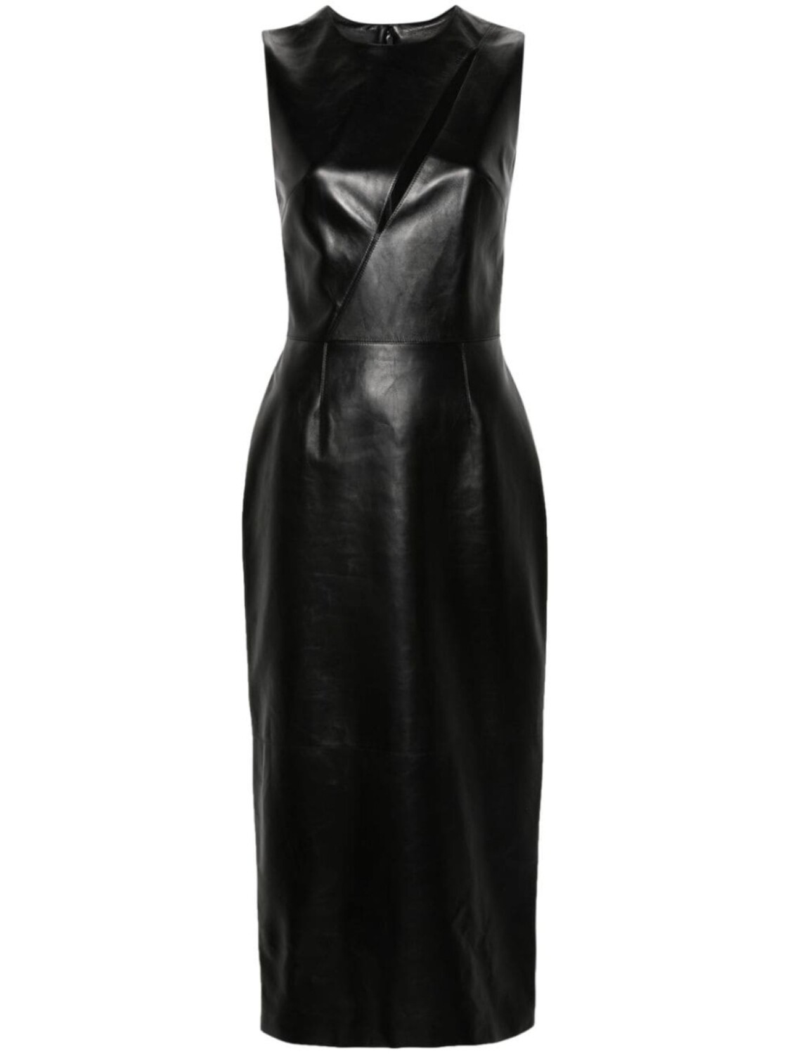 

Alexander McQueen кожаное платье миди, черный