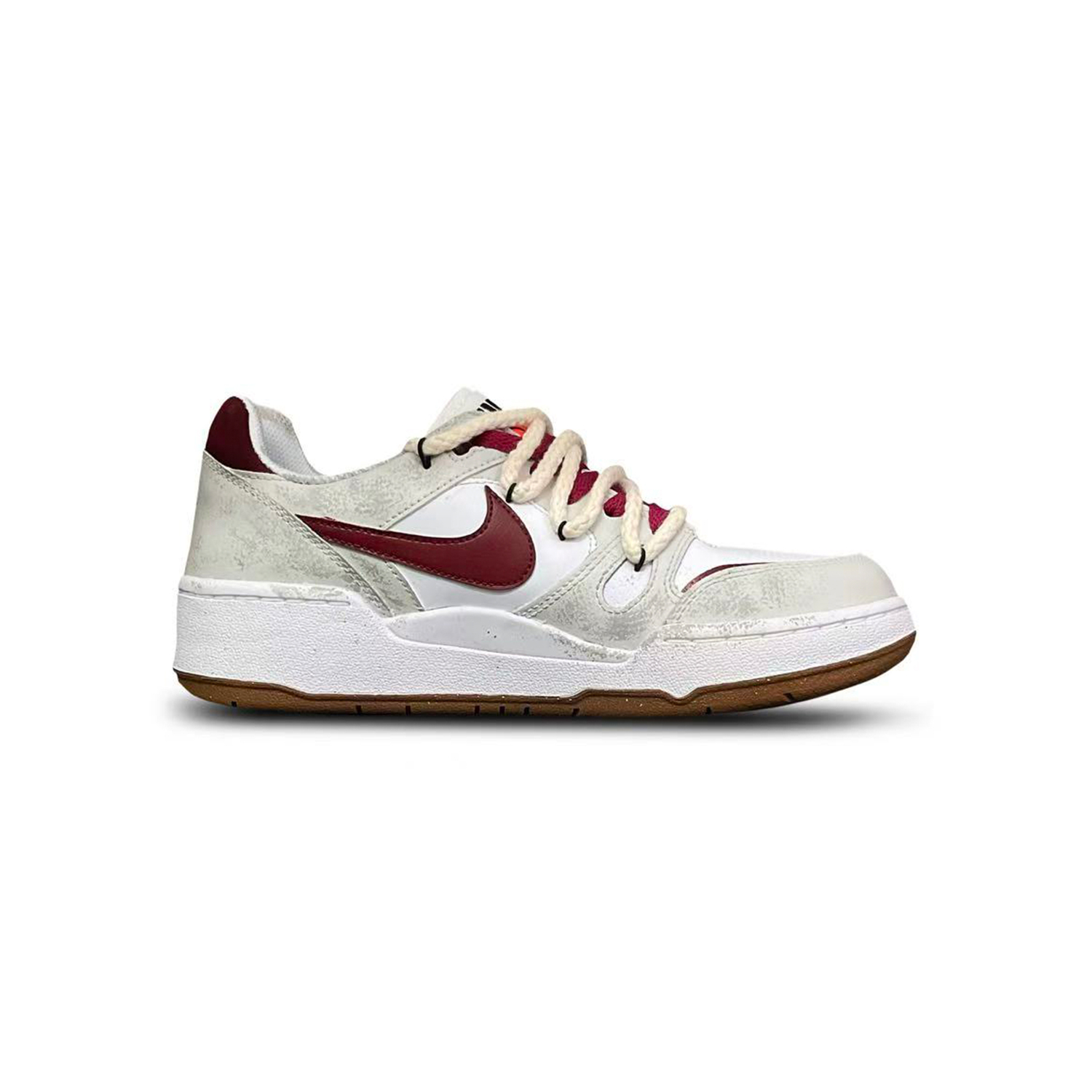 Nike Мужские низкие скейтбордные кроссовки Full Force Tower Rabbit Creative, красно-белый — фото 3