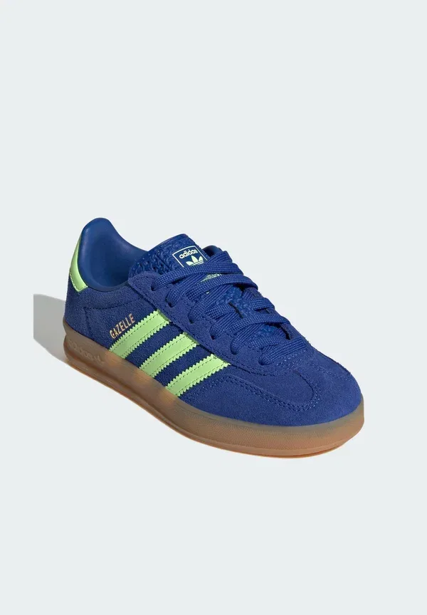 Кроссовки для фитнеса Adidas Originals Gazelle indoor trainers, королевский синий, зеленый, золотистый металлик — фото 2