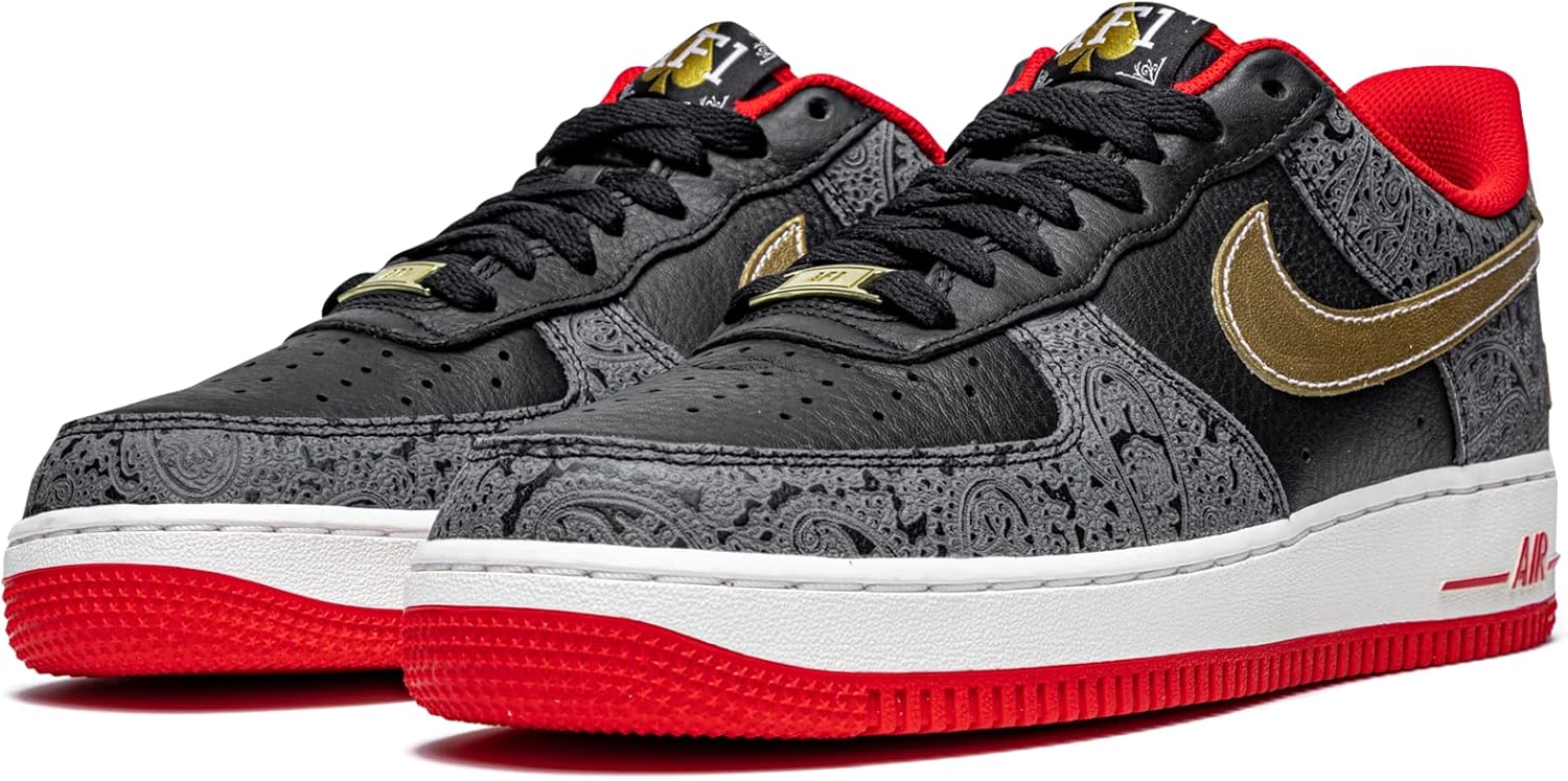 Кроссовки Nike Mens Air Force 1 07' LX DJ5184 001 Spades - размер, Black/Metallic Gold — фото 2
