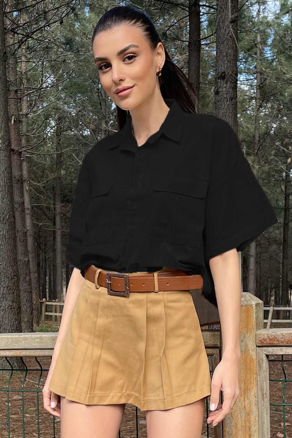 

Рубашка – черная – стандартного кроя Trend Alaçatı Stili, черный
