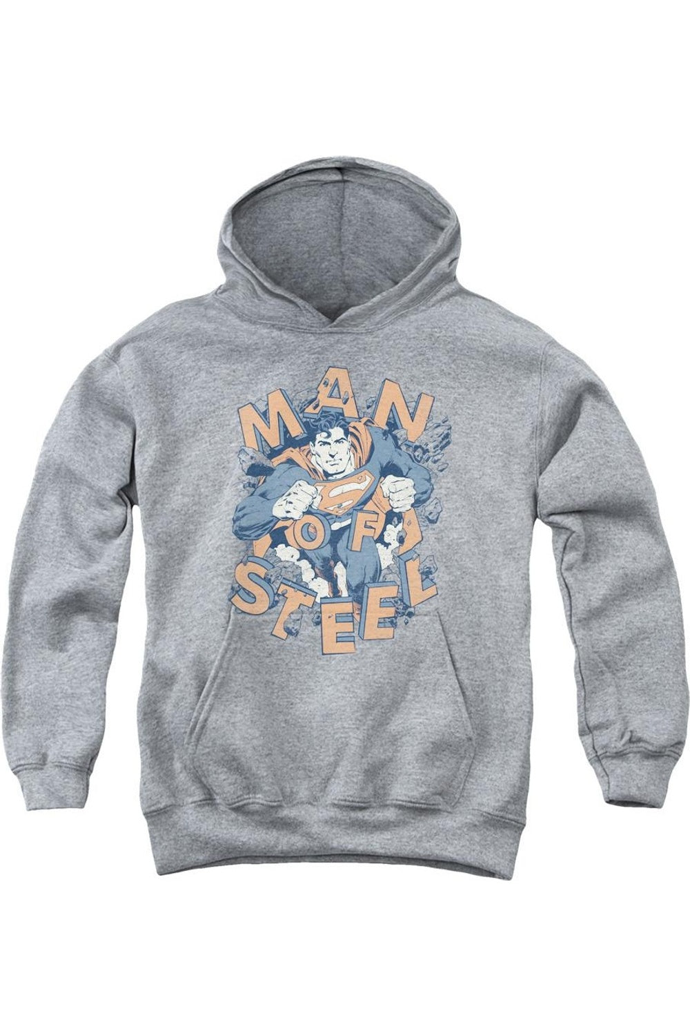 

Супермен в действии молодежная толстовка с капюшоном Gildan, Athletic Heather