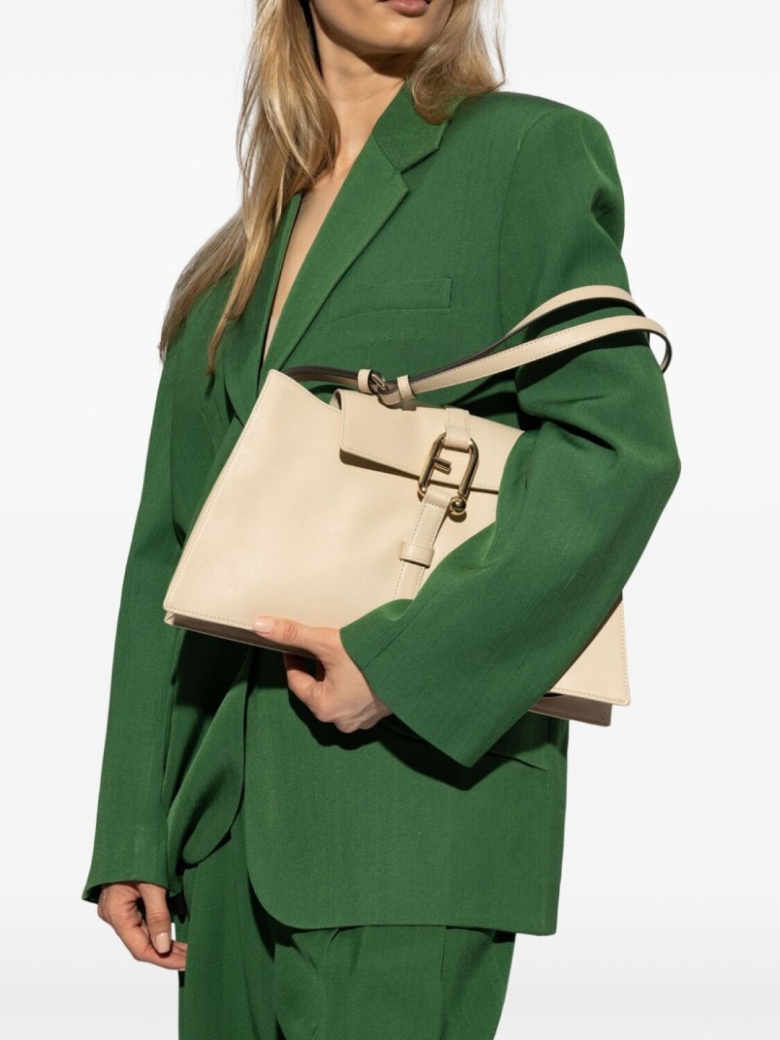 

Furla сумка через плечо из кожи Nuvola, нейтральный цвет