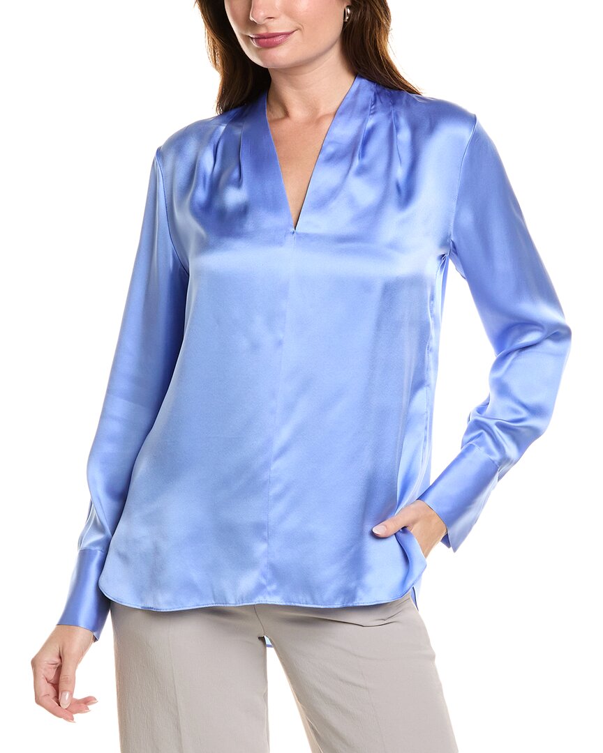 

Шелковая рубашка Elie Tahari Contour Neck, синий