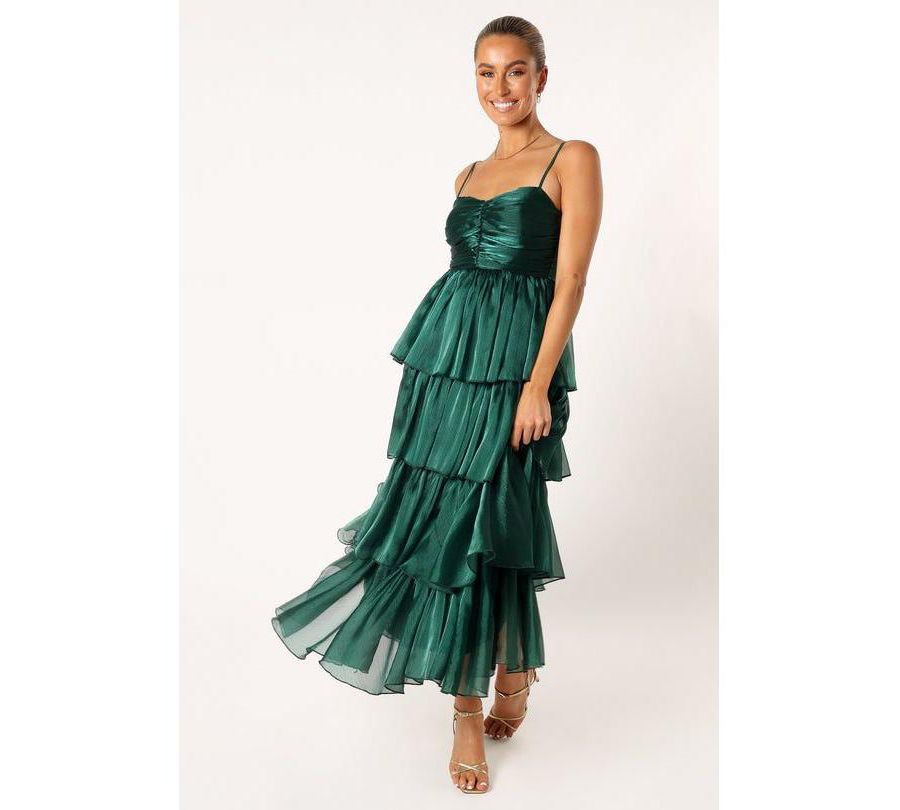 

Платье-макси с многоярусной юбкой Jace Petal and Pup, Shimmer emerald