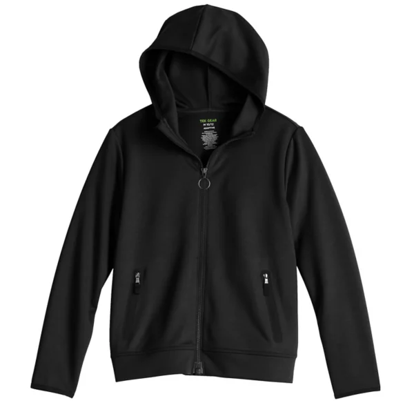 

Мальчиковая адаптивная флисовая куртка на молнии 8-20 Tek Gear, черный