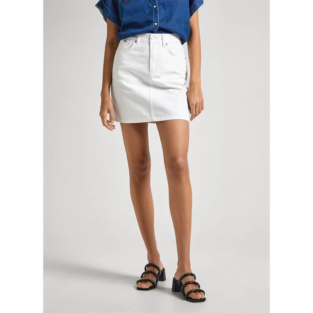 

Юбка Pepe Jeans Mini Coated high waist, бежевый