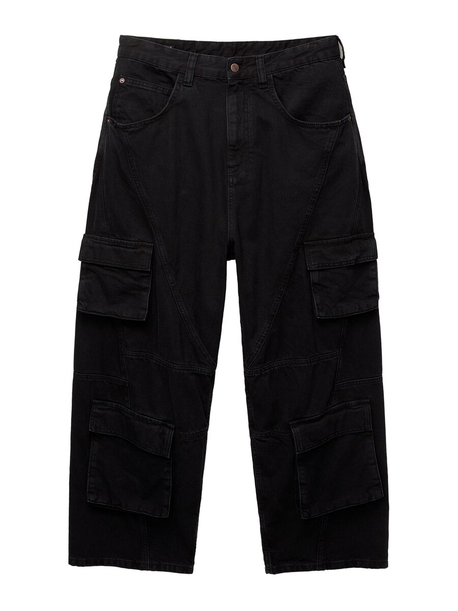 

Широкие джинсы-карго Pull&Bear, черный