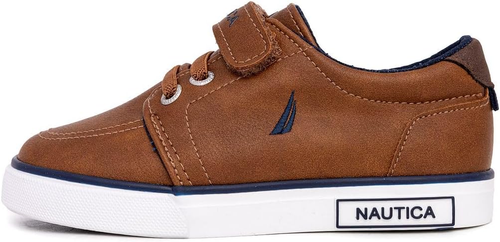 Детские кроссовки Nautica с регулируемыми ремешками, Удобные повседневные кеды для мальчиков и девочек, малышей и маленьких детей, Tan-berrian 4 — фото 2