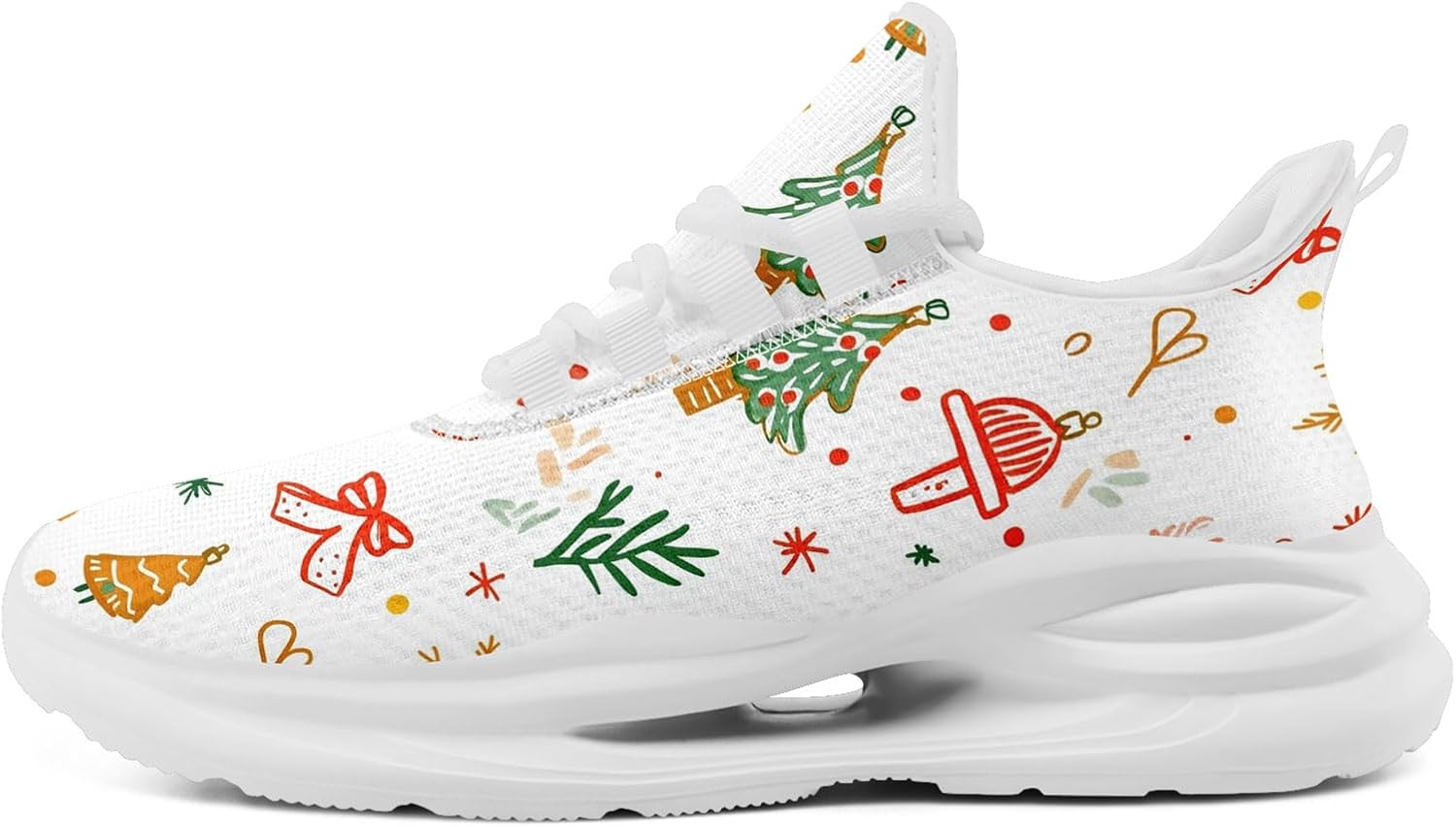 

Рождественские кроссовки для мужчин и женщин, легкие спортивные с сеткой, праздничная обувь для тренировок, зала и тенниса Onegam, белый/красный/зеленый