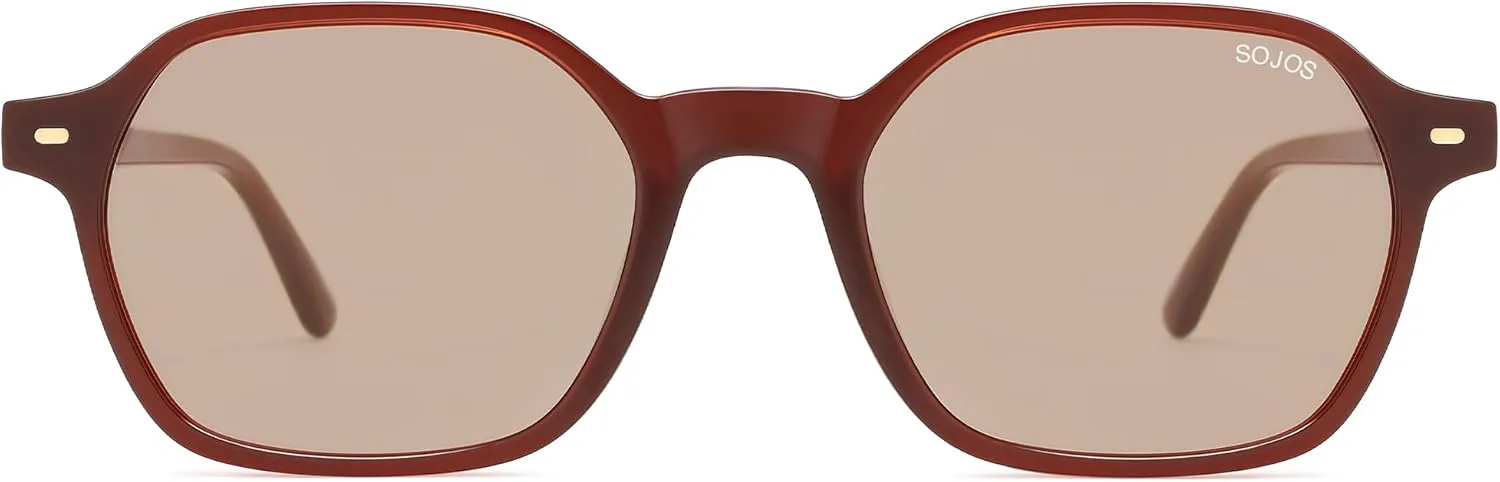 

Солнцезащитные очки SOJOS Retro Square Polarized Sunglasses для женщин и мужчин, модные, в стиле 70-х, тонкие и изящные, модель SJ2674, Brown Frame Brown Lens