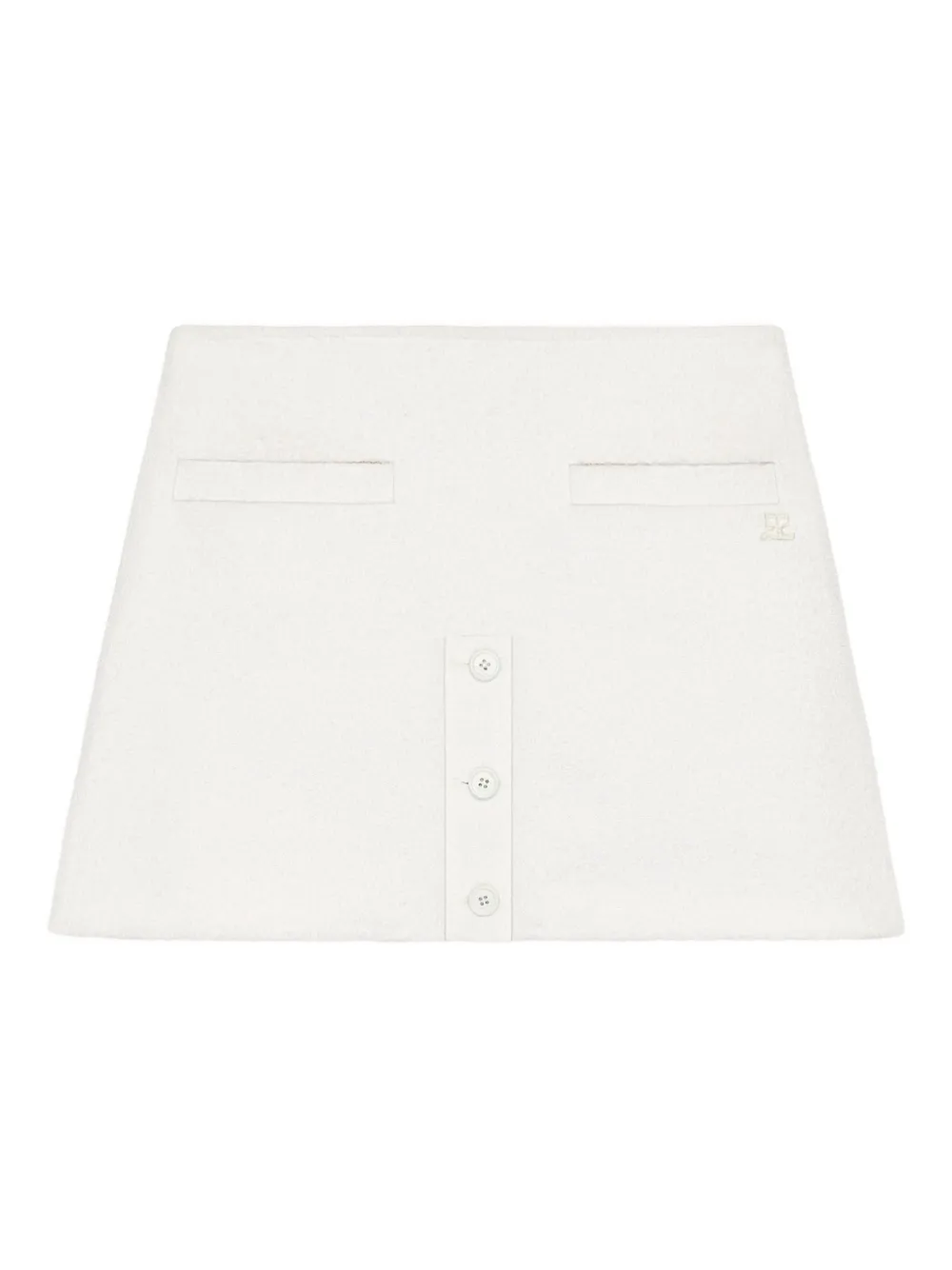 

Твидовая юбка мини Courreges, белый