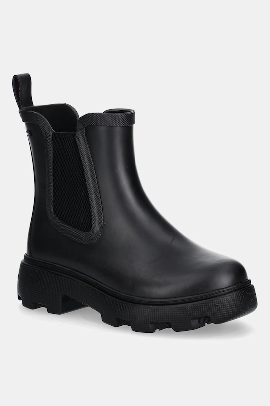 Резиновые сапоги Flag Ankle Rainboot с утепленной подкладкой Tommy Hilfiger, черный