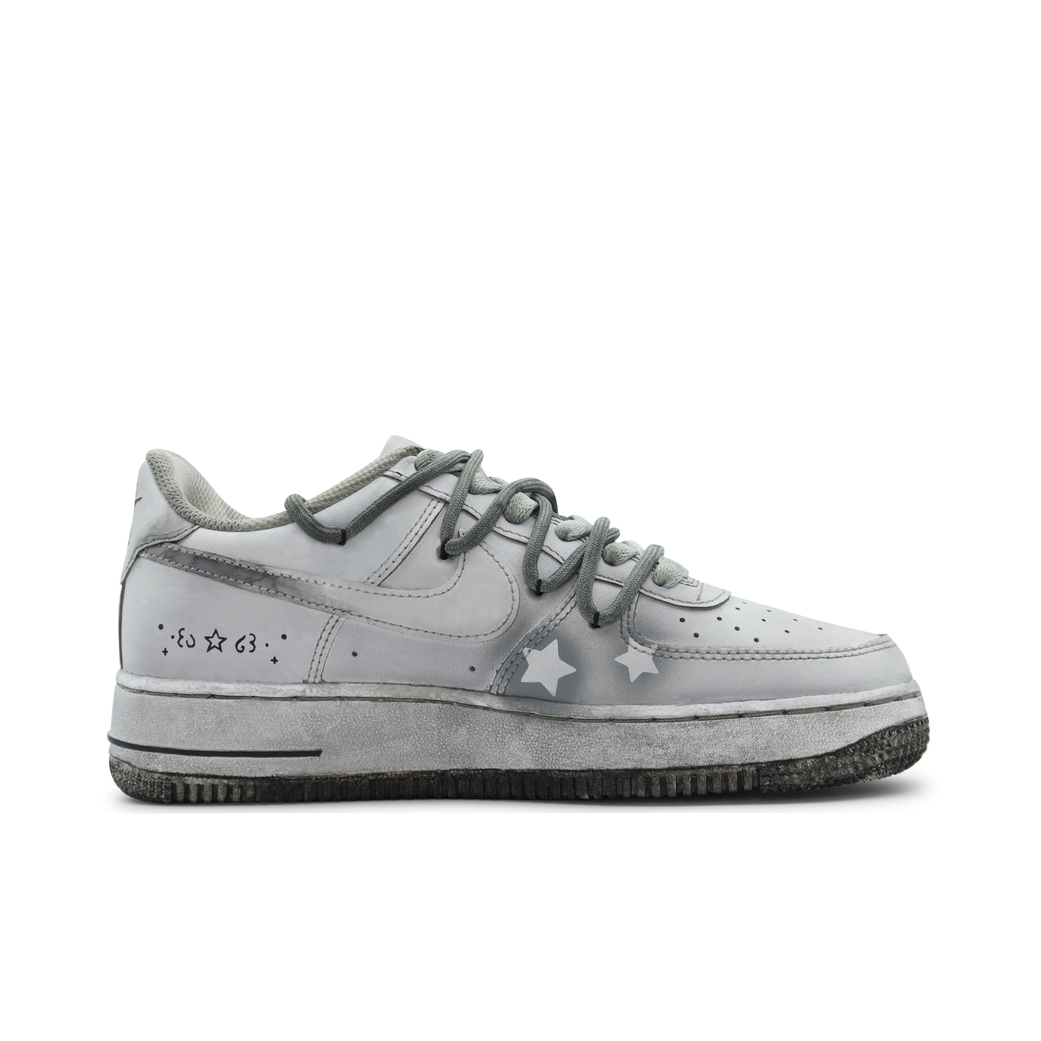Кроссовки Nike Air Force 1 Low Skateboard женские потертые серые — фото 3