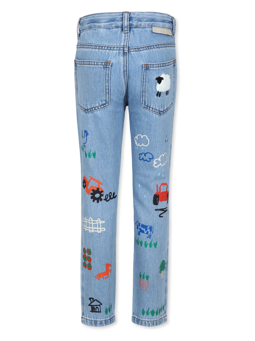Джинсы с графичным принтом Stella McCartney Kids, синий — фото 2