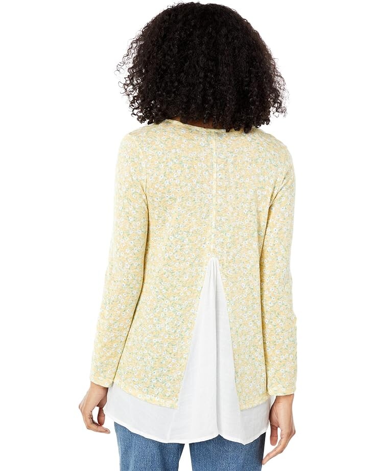 

Футболка Bobeau Side Slit Tee, цвет Yellow Floral