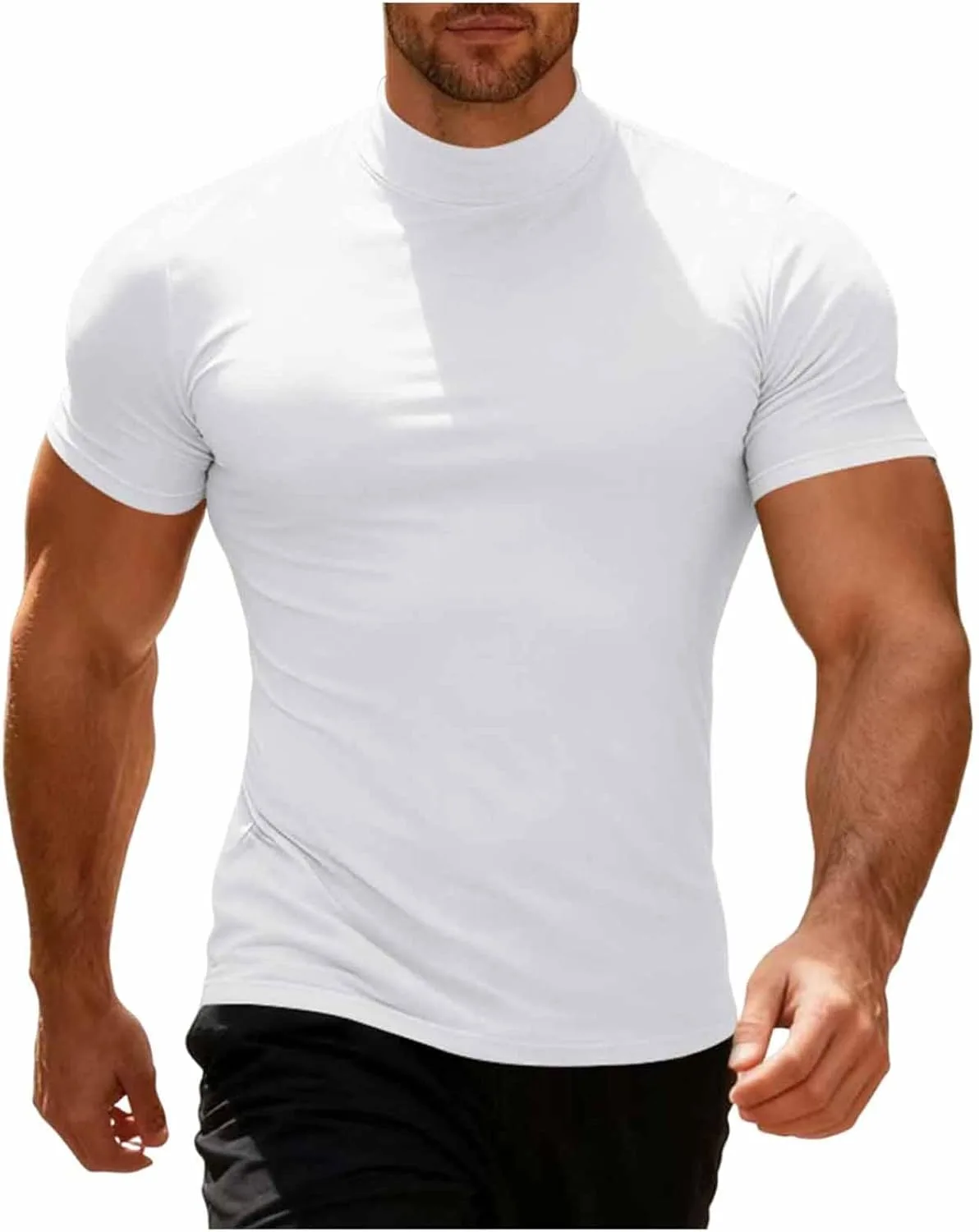 

Мужская футболка с коротким рукавом и воротником-стойкой slim fit