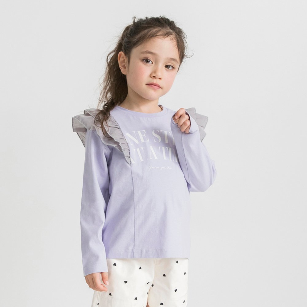 Футболка с длинными рукавами и оборками на плечах Branshes, Lavender