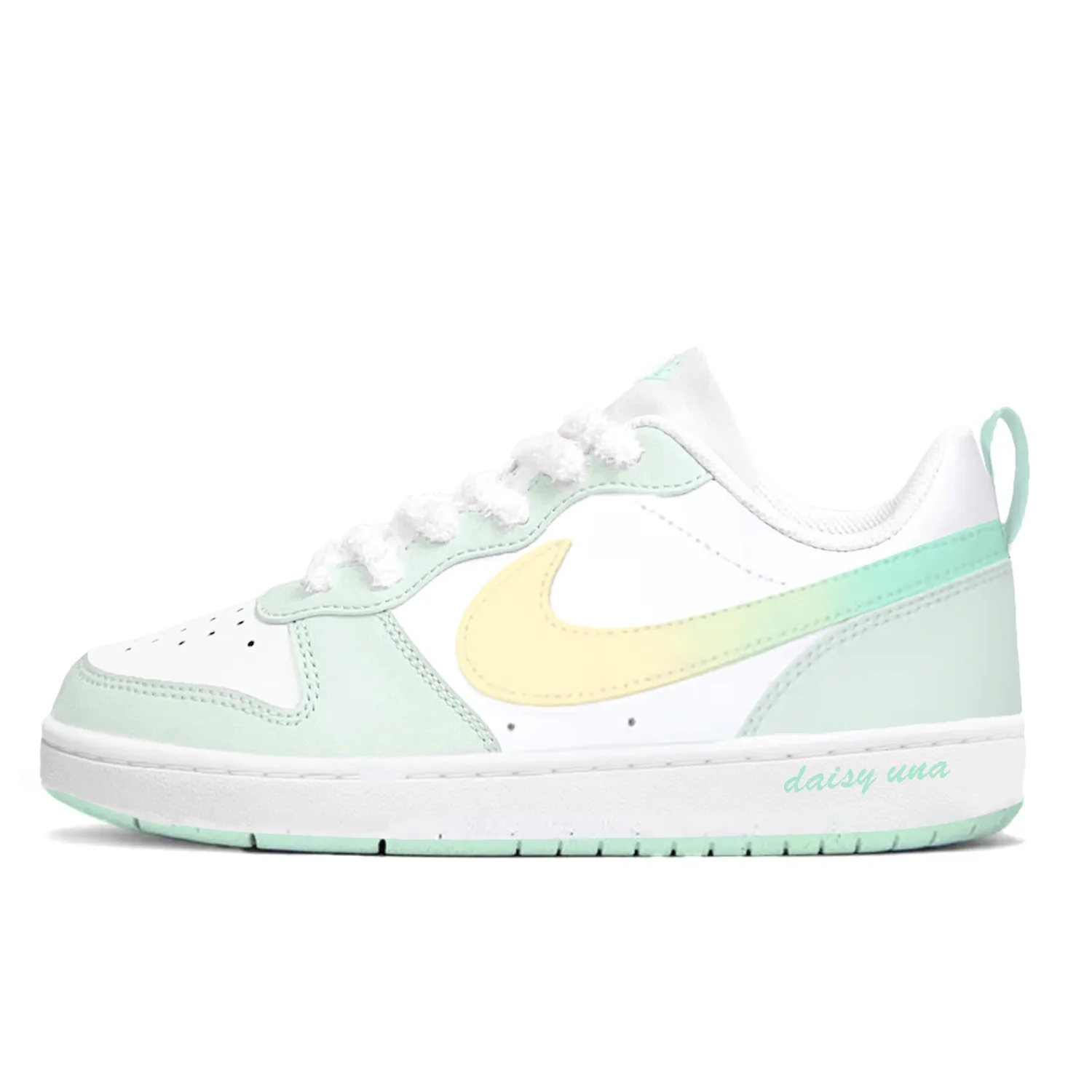 Nike Кроссовки для скейтбординга Court Borough Mint Lime с амортизацией и устойчивостью к истиранию, низкие, бирюзовые