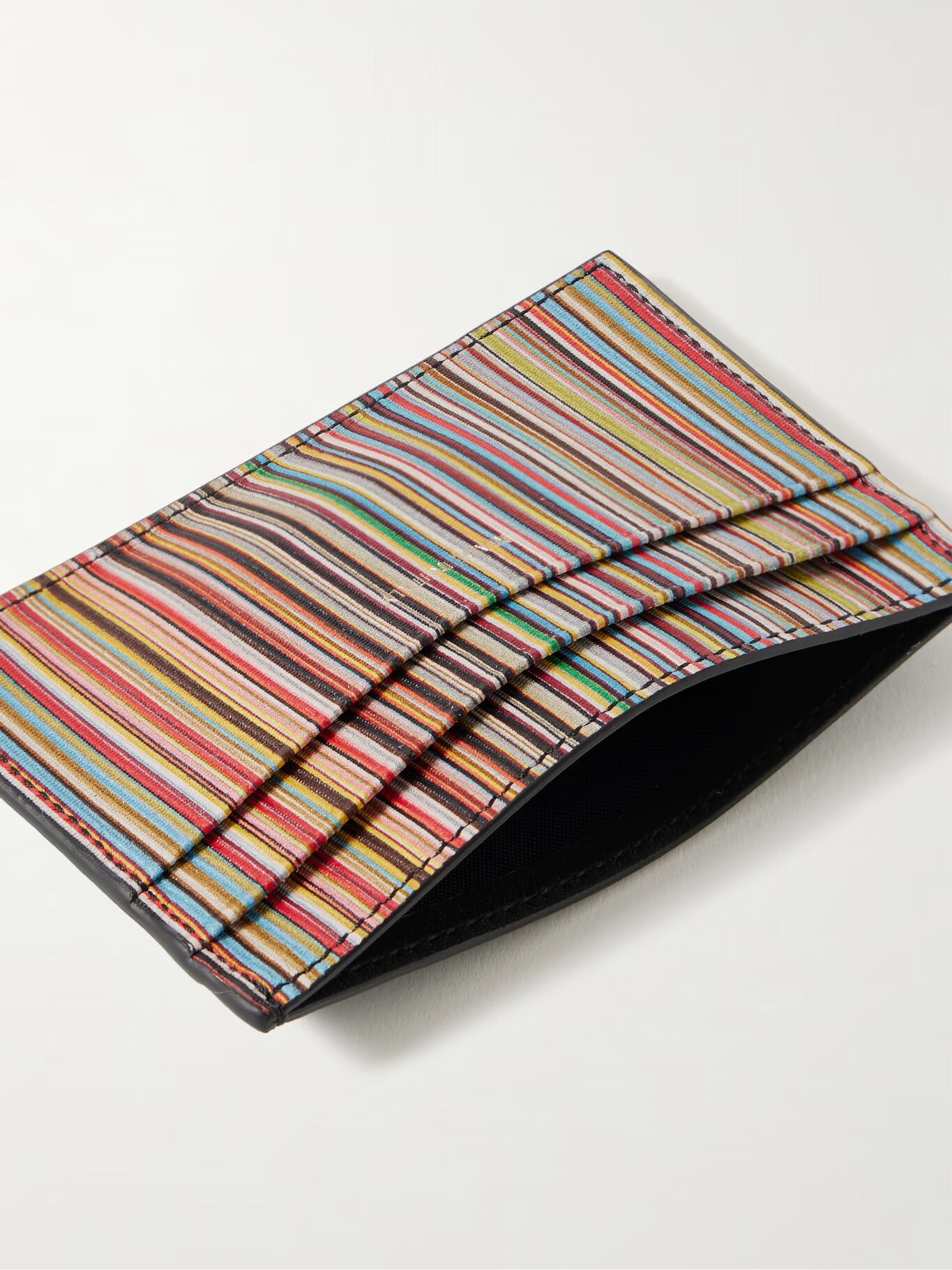 

Полосатый кожаный держатель карт PAUL SMITH, мультиколор