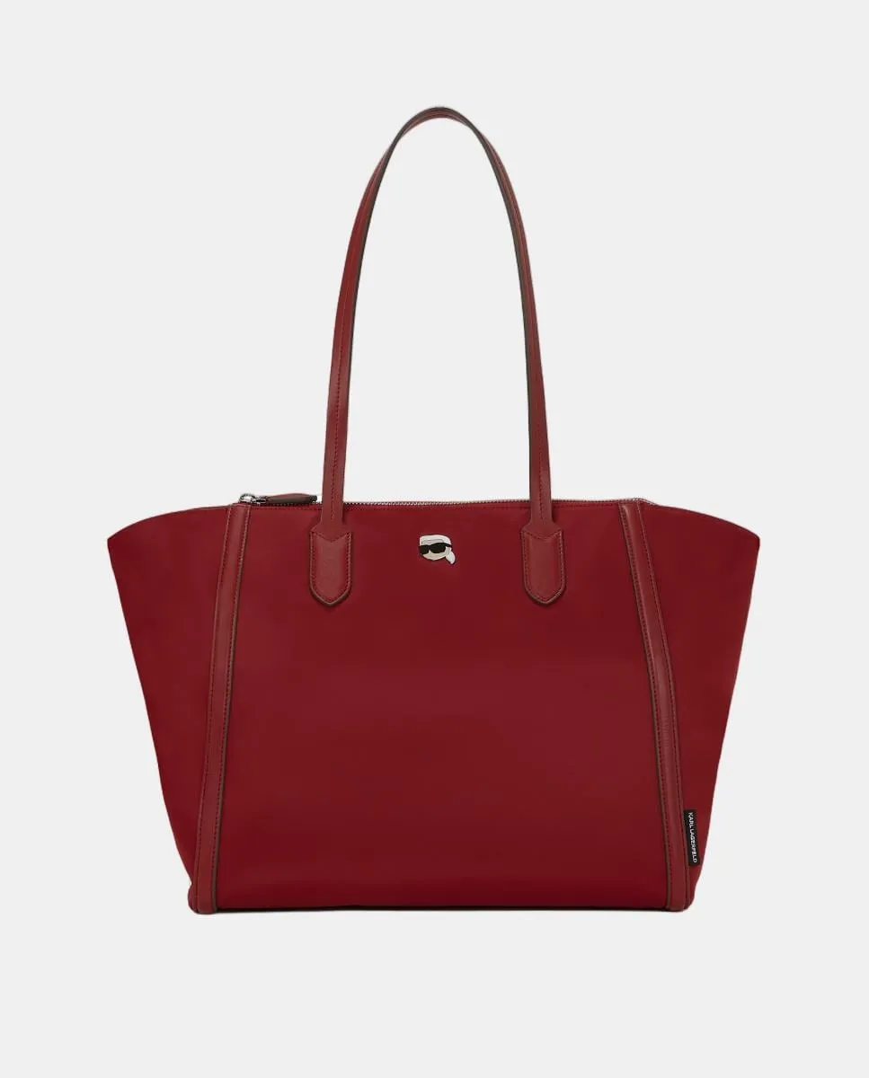 

Большая сумка через плечо из полиамида с застежкой-молнией Karl Lagerfeld, бордовый