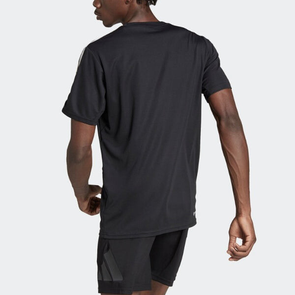 Футболка Essentials 3 полоски тренировочная футболка Adidas, черный — фото 3