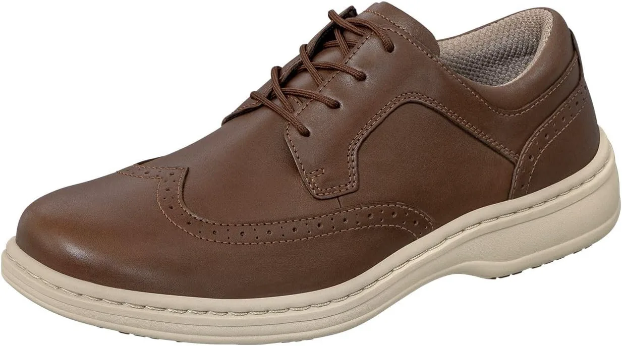 

Туфли Orthofeet Men's Orthopedic Leather Moreno Dress Shoe, коричневый