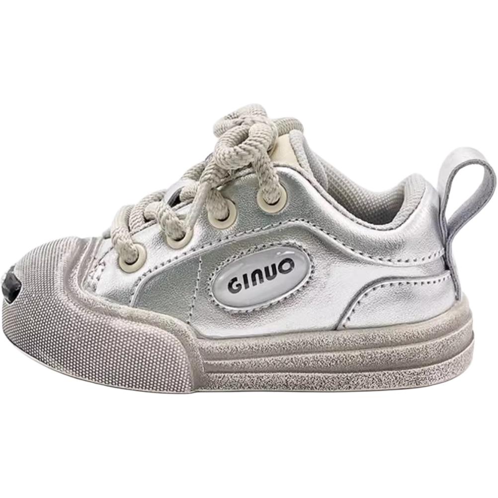 

QINUOSHU Скользостойкие противоударные низкие кроссовки для малышей Silver