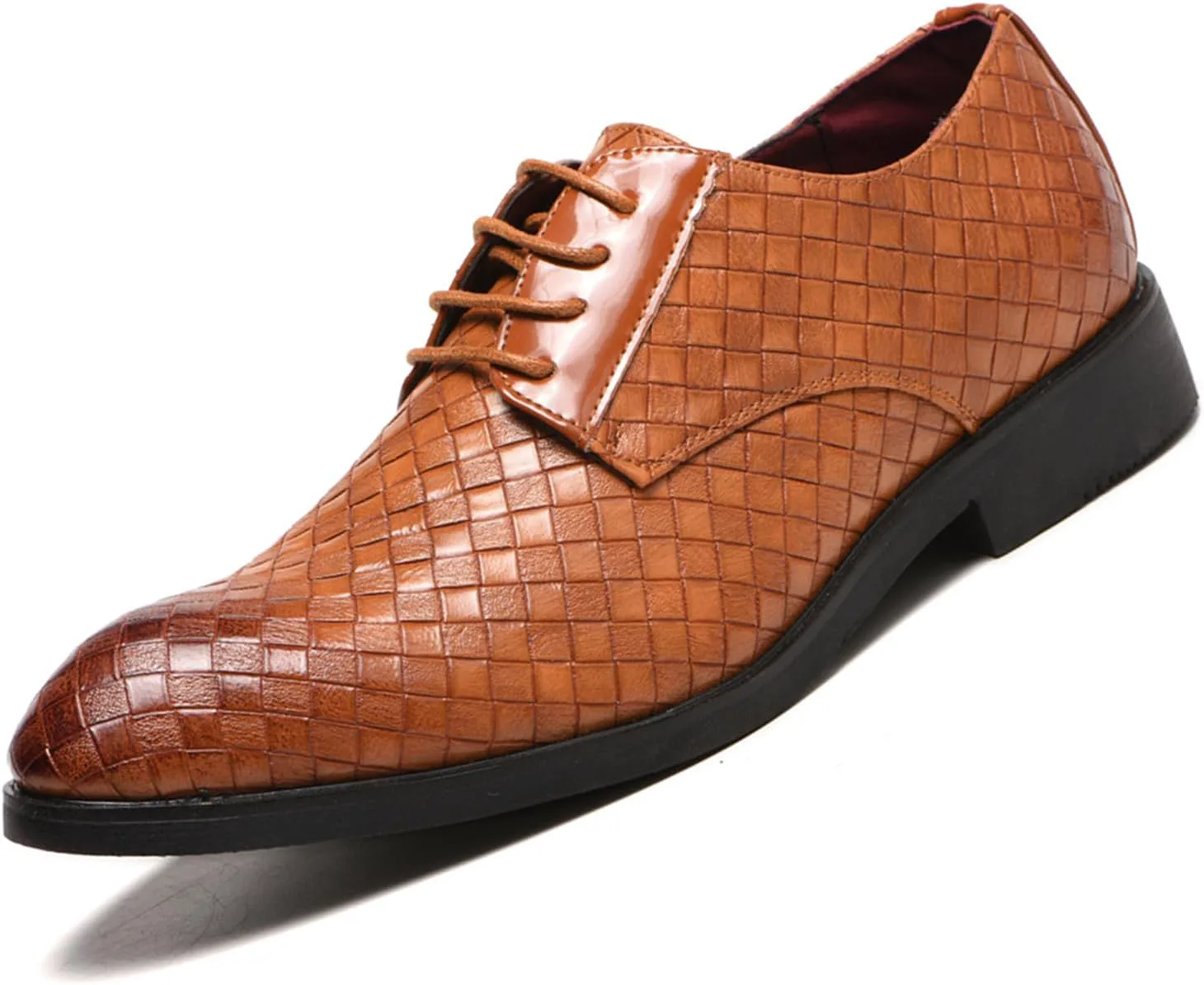 

Классические мужские туфли с кружевами, с острым носком, оксфорды с принтом под крокодила, деловые, формальные, свадебные туфли NIGXWNS, коричневый