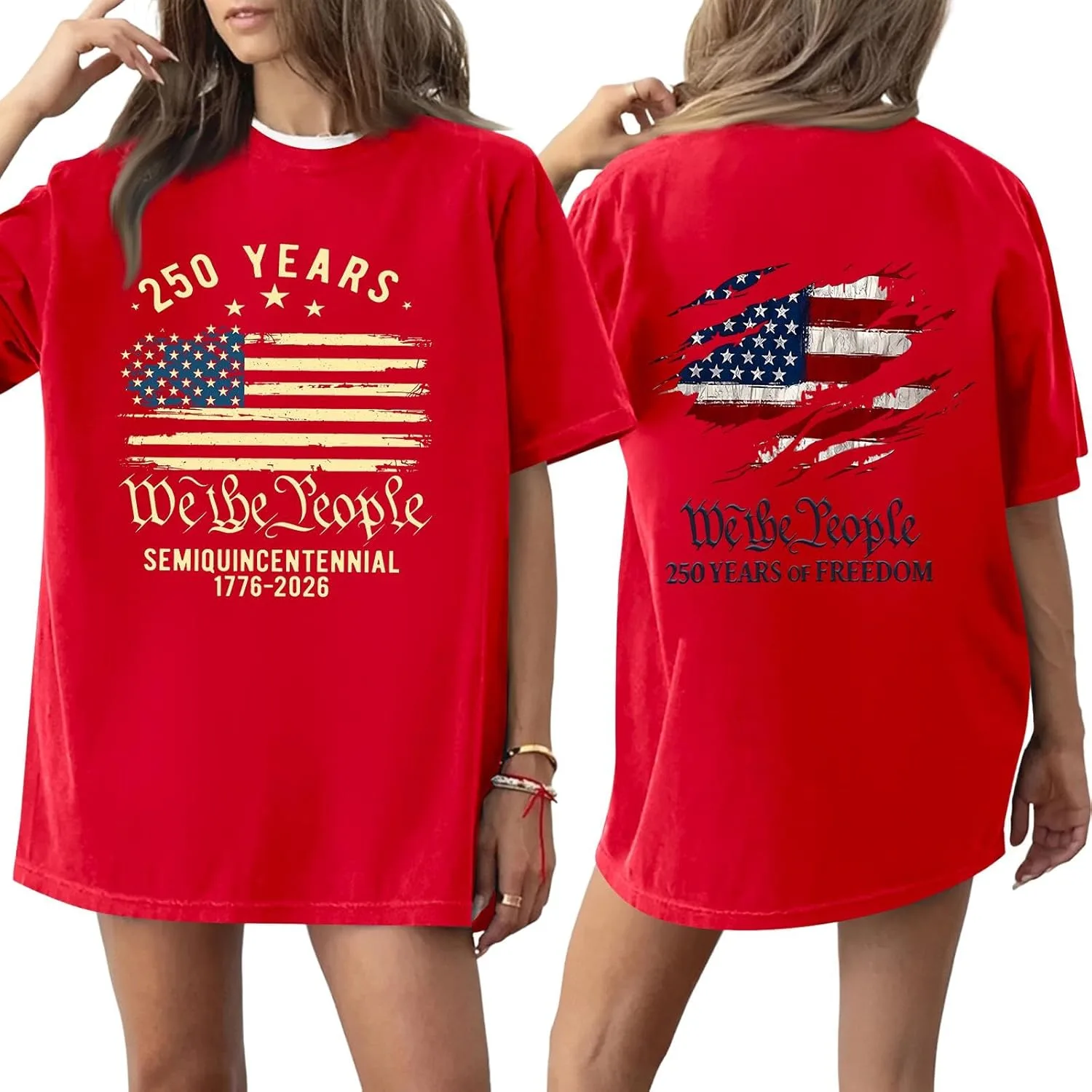 

Женская блузка Casual Loose с принтом 4th of July, круглый вырез, короткий рукав