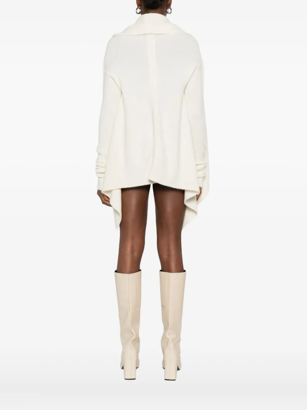 Кардиган с драпировкой и открытым передом Rick Owens, нейтральный — фото 4