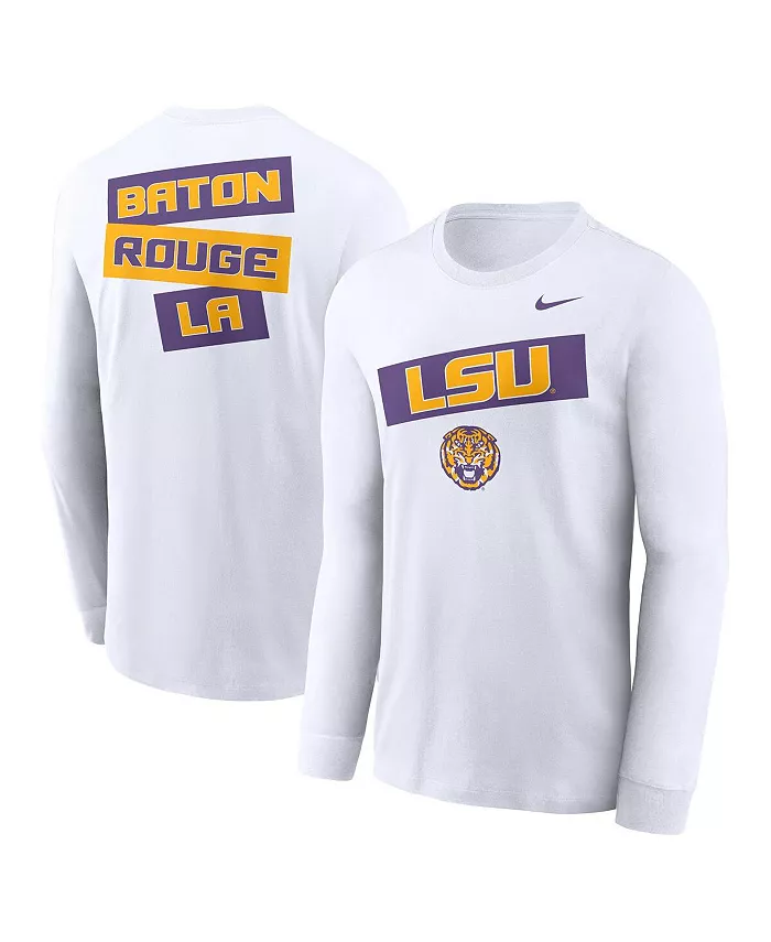 

Мужская белая футболка с длинным рукавом LSU Tigers Two-Hit Classic Location Nike