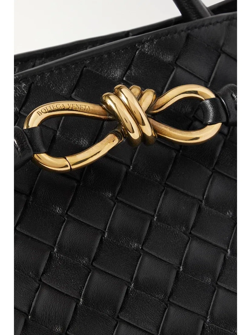 Andiamo средняя сумка-тоут из кожи Intrecciato BOTTEGA VENETA, черный — фото 4
