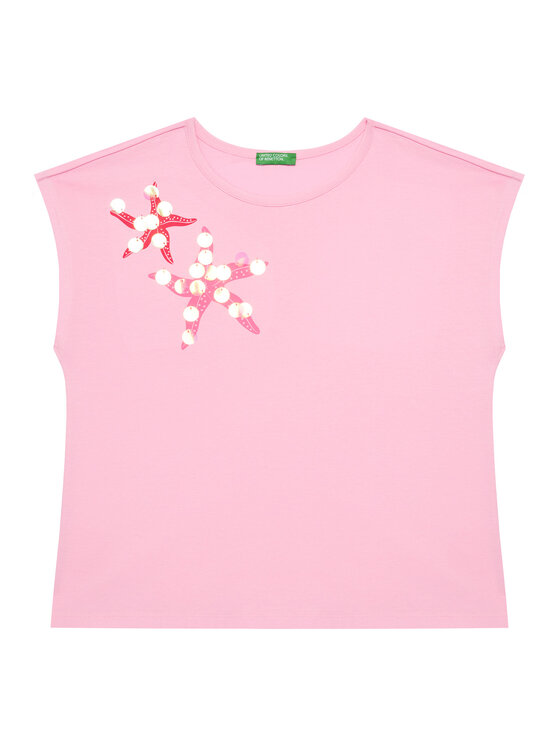 

Футболка обычного кроя 3I1XC10P0 United Colors Of Benetton, розовый