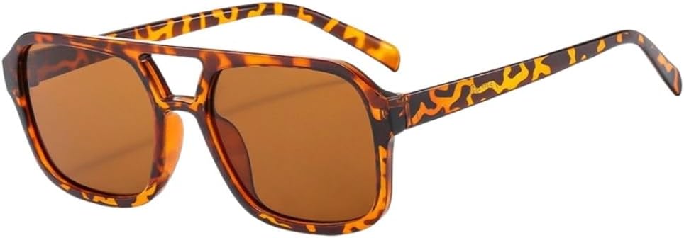 

Квадратные авиационные солнцезащитные очки для женщин и мужчин, большая оправа, стильные черные солнцезащитные очки с защитой от УФ-излучения UV400 UJNHGQ, Leopard-tea