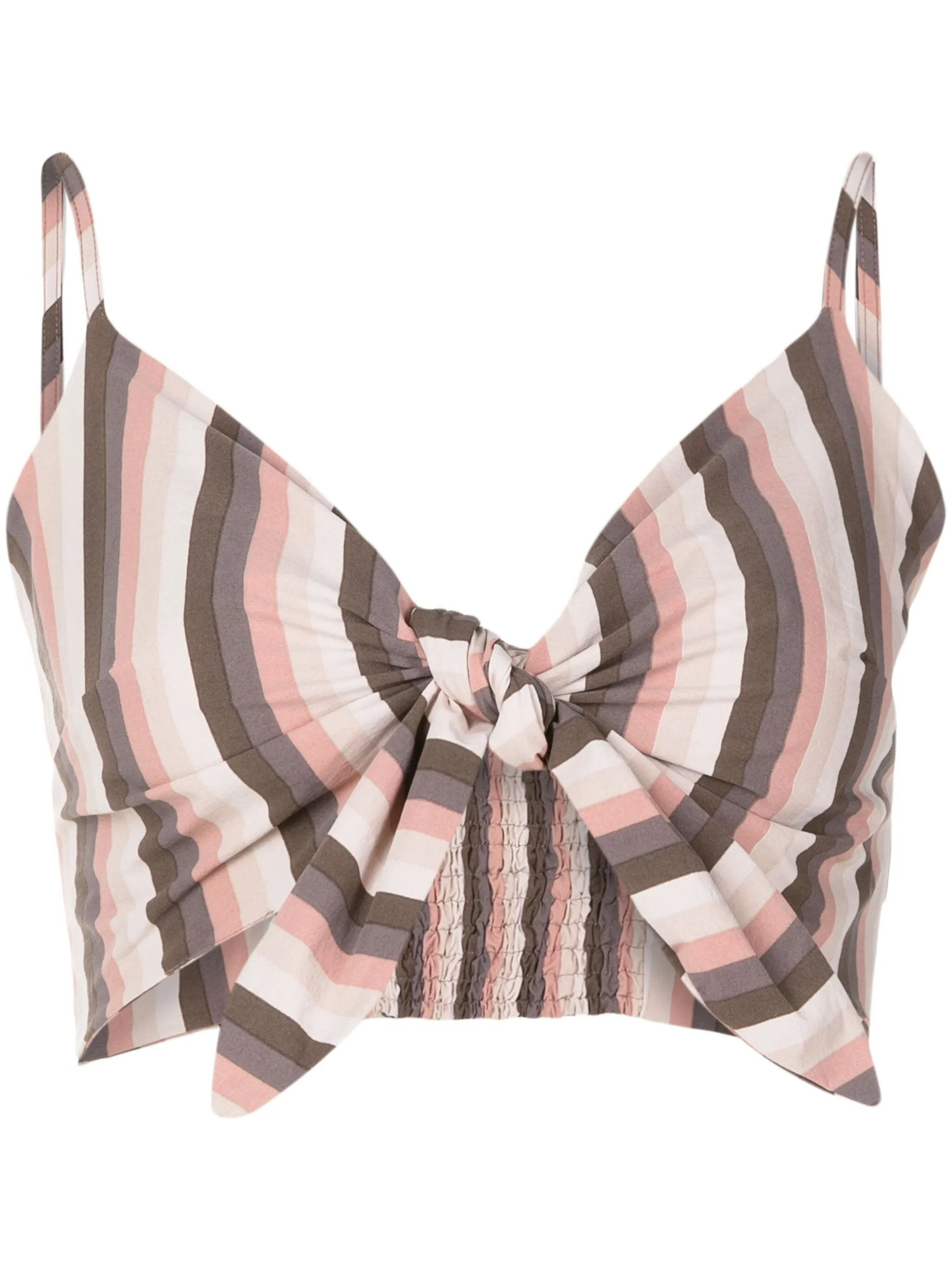 

Укороченный топ в полоску Amir Slama, нейтральный