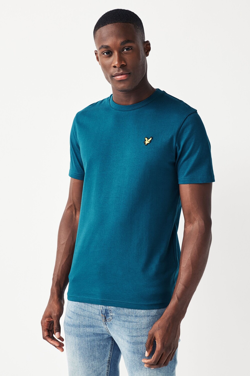 

Вязаная футболка с круглым вырезом Lyle & Scott, синий