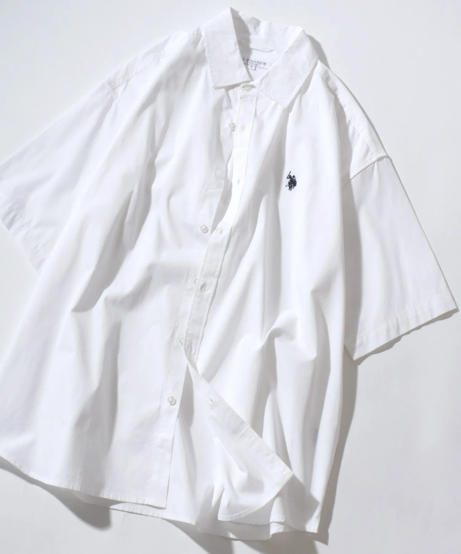 Унисекс рубашка оверсайз с вышивкой U.S. POLO ASSN. Oversize Point Embroidery белая