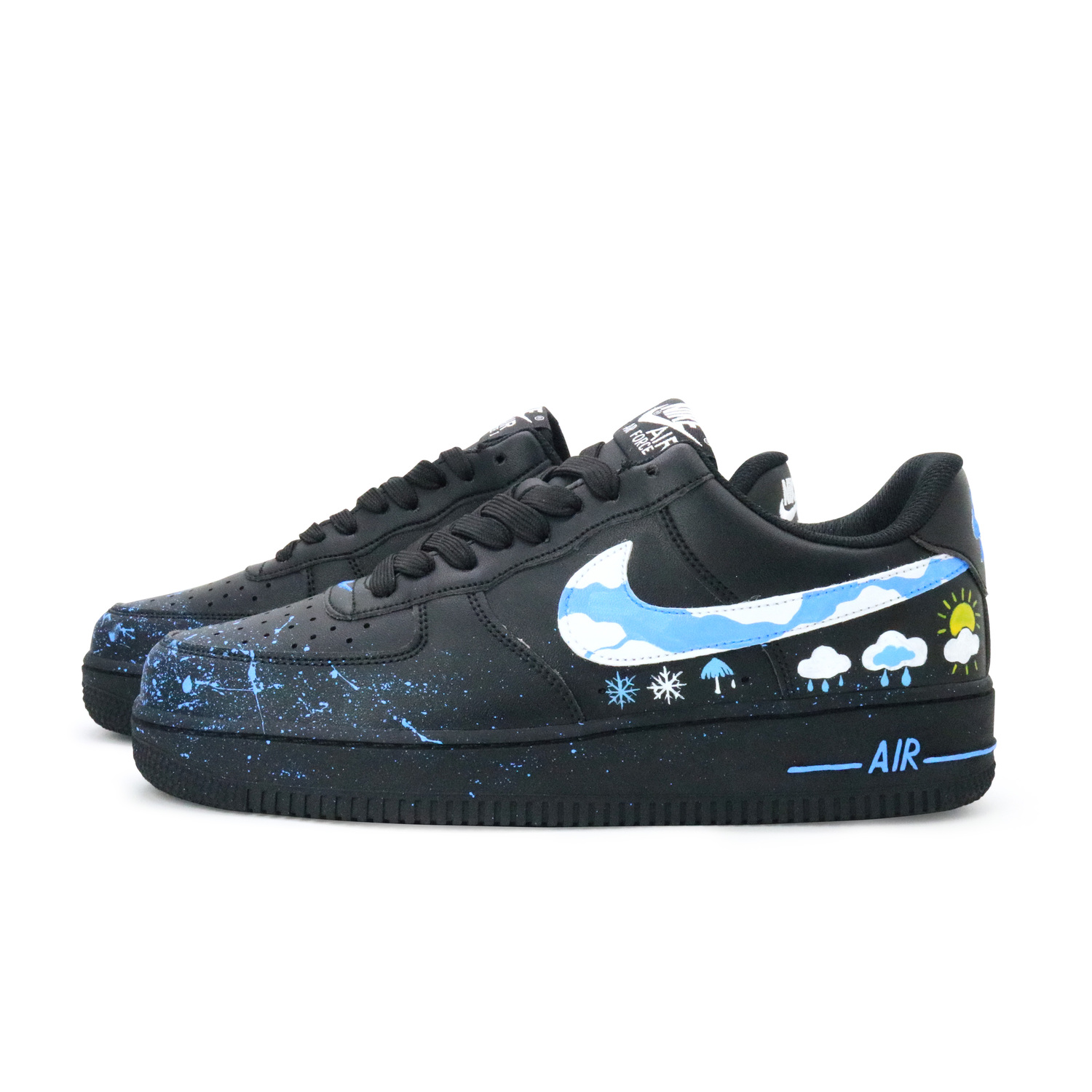 Nike Air Force 1 Прогноз Погоды Устойчивые к Истиранию Лоу-топ Скейтборд Кроссовки Мужские - Синий Золотой Пакет для Покупок, цвет Blue Gold Shopping Bag — фото 3